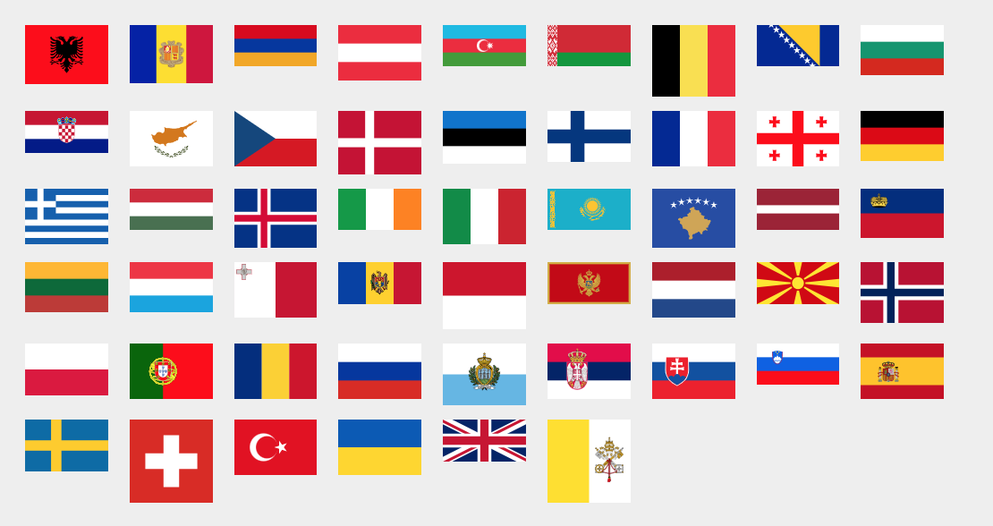 Flags of Europe quiz